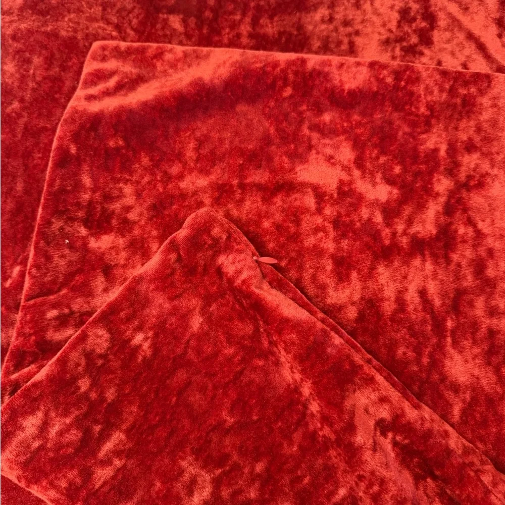 Red Velvet Throw Pillow Covers - Set of 2 for 20x20 Inserts